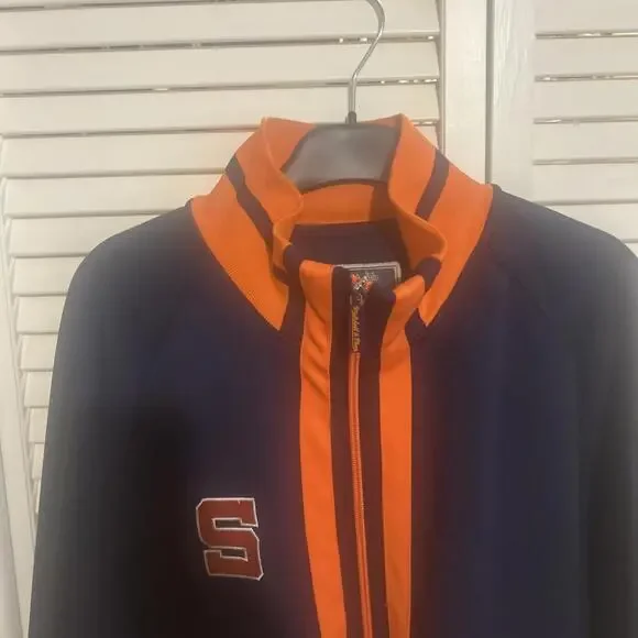 Mitchell & Ness Jacket Mens Large Syracuse Navy Orange Full Zip Track Collegiate - Picture 12 of 12
